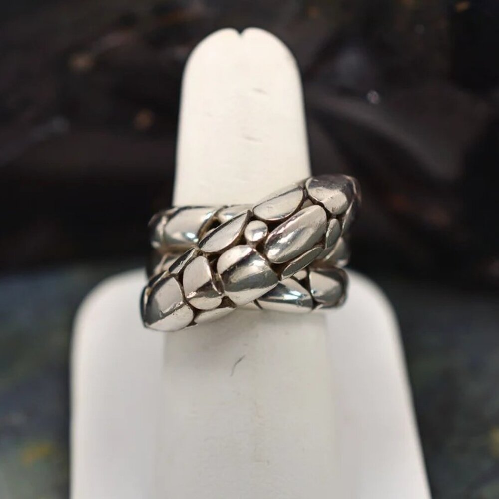 JOHN HARDY KALI TWIST STERLING SILVER RING SIZE 8.5